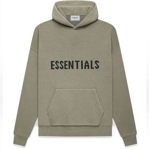 FEAR OF GOD ESSENTIALS Green Knit Hoodie Oversized - M